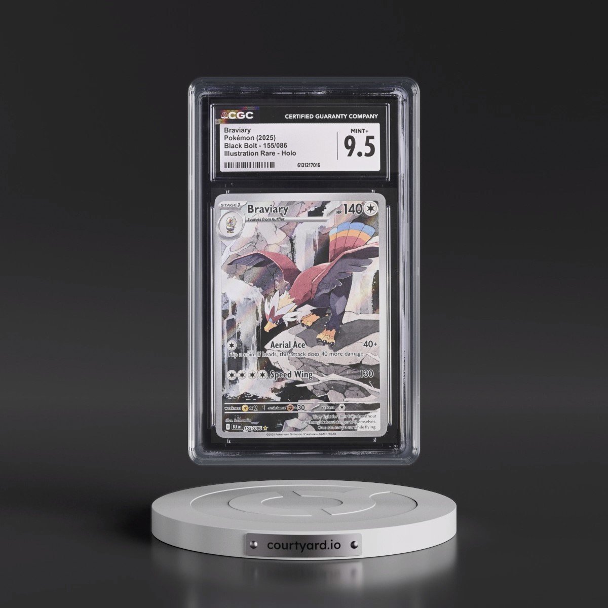 2025 Black Bolt - BLK EN #155/086 Braviary - Illustration Rare Holo (CGC 9.5 MINT+)