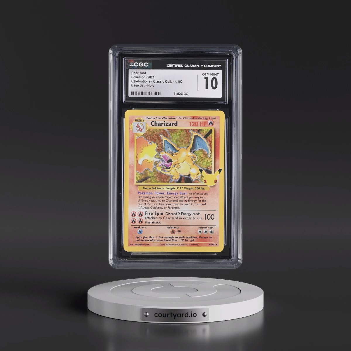 2021 Celebrations - Classic Collection #4/102 Charizard - Base Set Holo (CGC 10 GEM MINT)