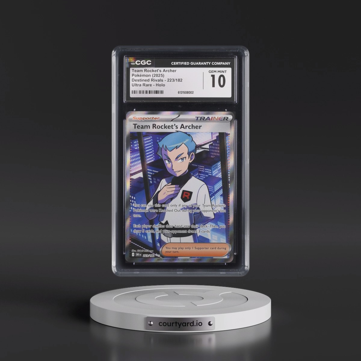 2025 Destined Rivals - DRI EN Team Rocket's Archer - Ultra Rare Holo #223/182 CGC 10