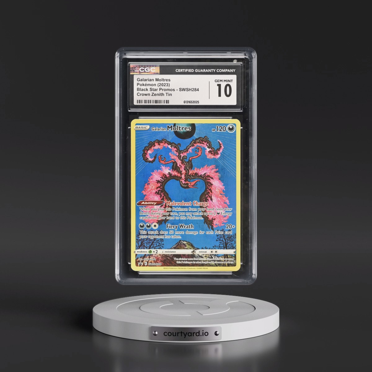 2017 Black Star Promos - Sword & Shield #SWSH284 Galarian Moltres - Crown Zenith Tin (Holo) (CGC 10 GEM MINT)