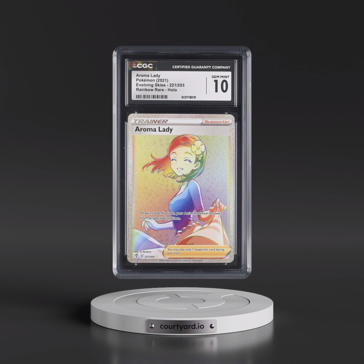 2021 Evolving Skies #221/203 Aroma Lady - Rainbow Rare Holo (CGC 10 GEM MINT)
