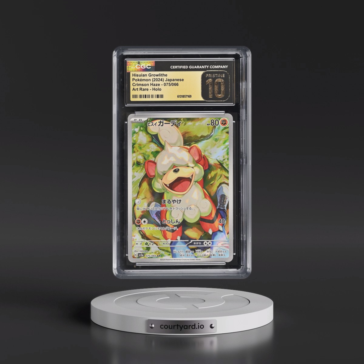 2024 Crimson Haze #075/066 Hisuian Growlithe - Art Rare Holo (CGC 10 PRISTINE)