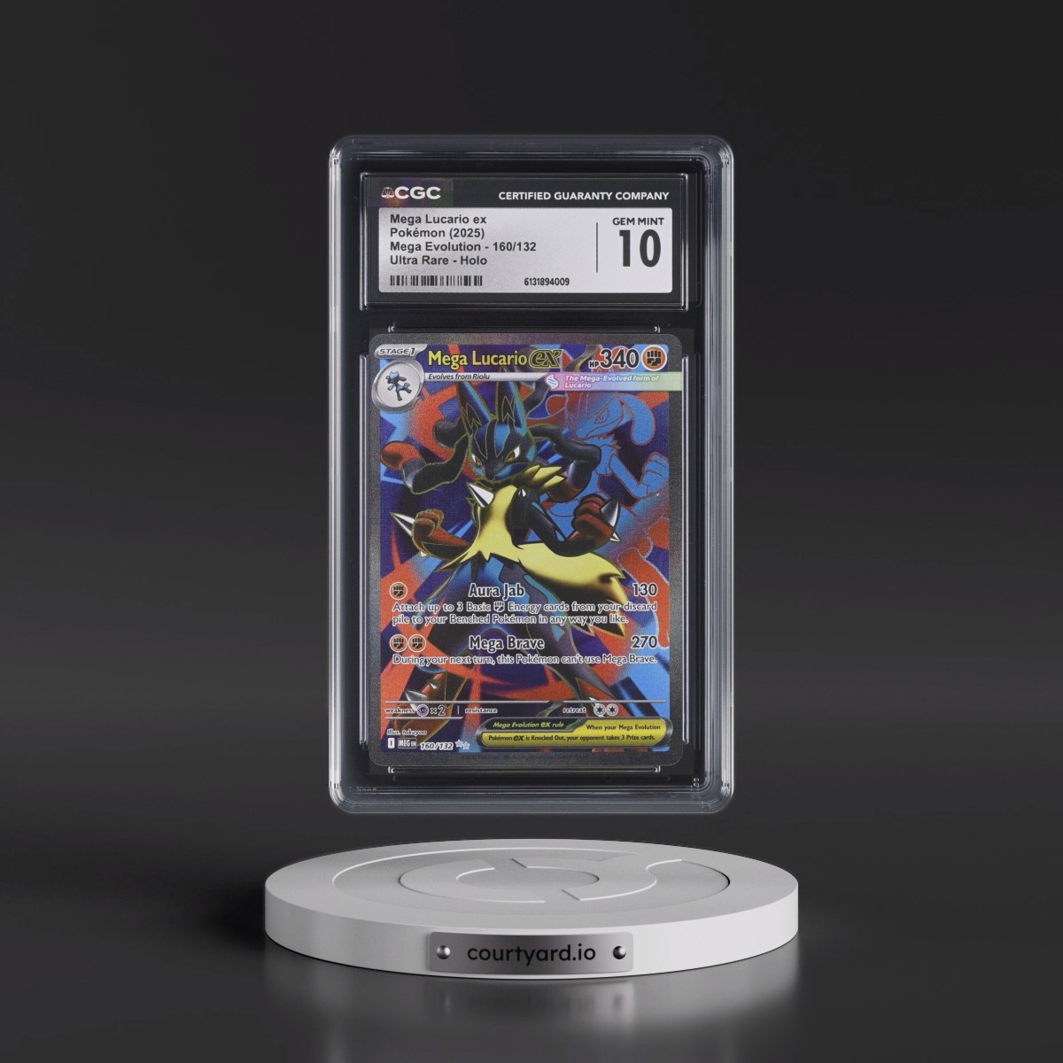 2025 Mega Evolution - MEG EN #160/132 Mega Lucario ex - Ultra Rare Holo (CGC 10 GEM MINT)