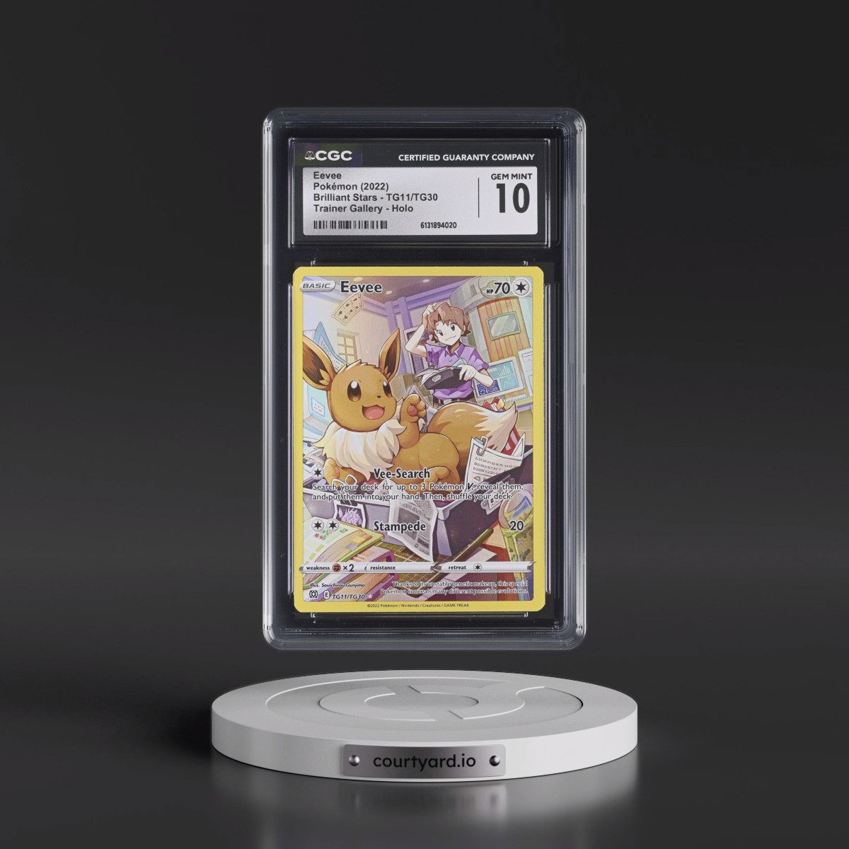 2022 Brilliant Stars #TG11/TG30 Eevee - Trainer Gallery Holo (CGC 10 GEM MINT)