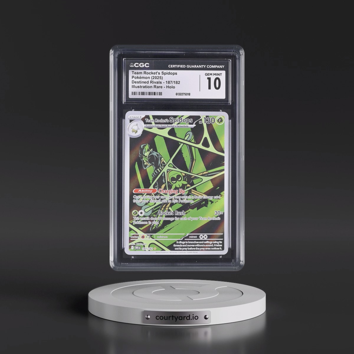 2025 Destined Rivals - DRI EN #187/182 Team Rocket's Spidops - Illustration Rare Holo (CGC 10 GEM MINT)