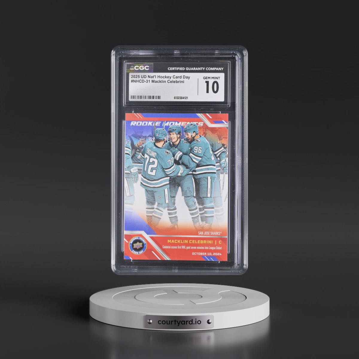 2025 UD National Hockey Card Day #NHCD-31 Macklin Celebrini (CGC 10 GEM MINT)