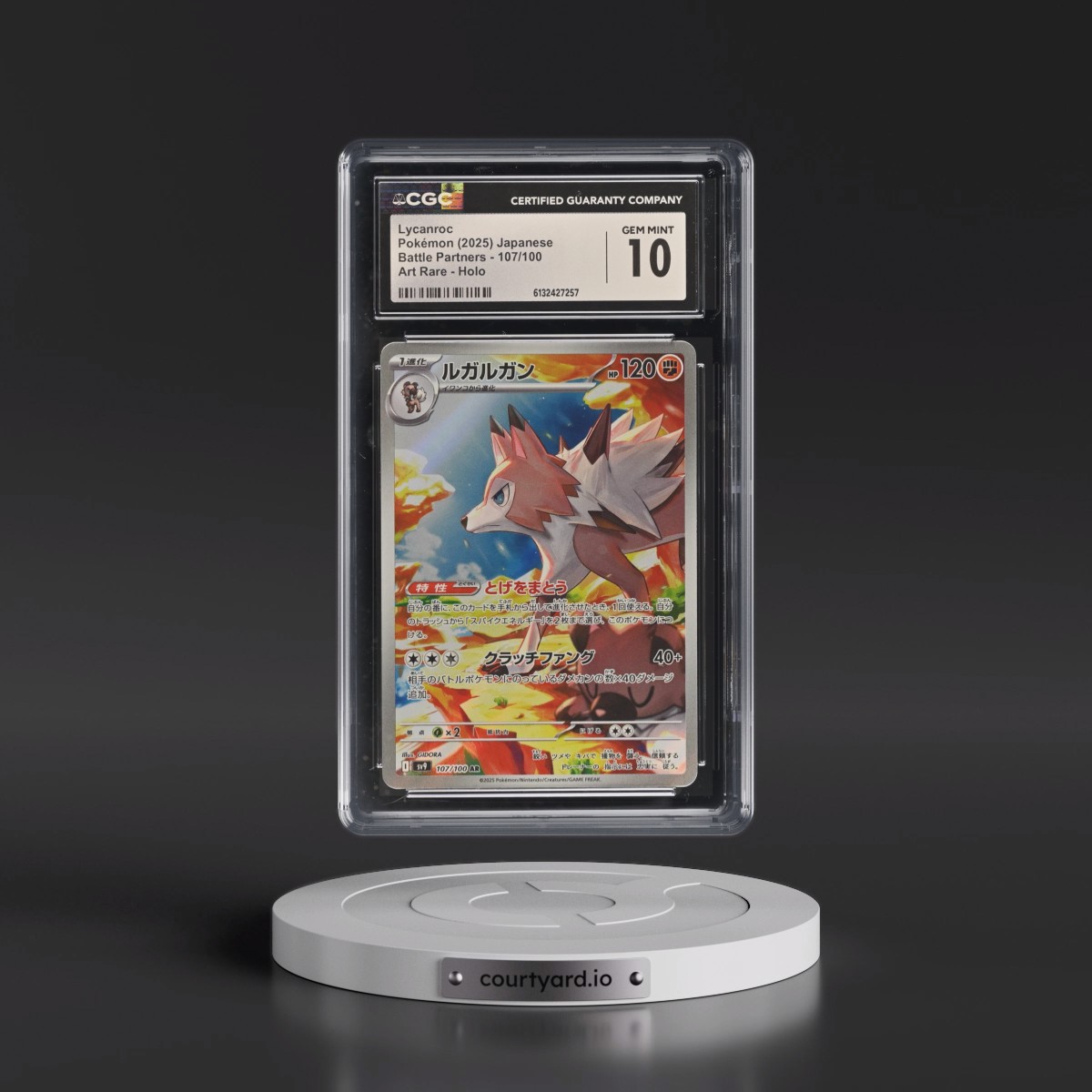 2025 Battle Partners - sv9 #107/100 Lycanroc - Art Rare Holo (CGC 10 GEM MINT)