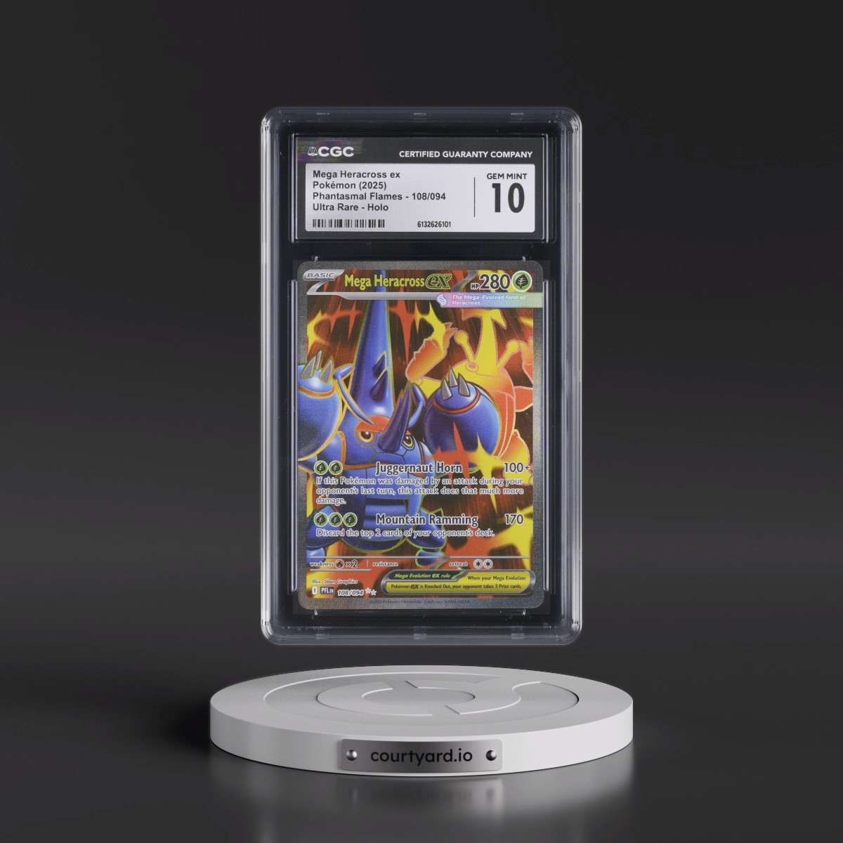2025 Phantasmal Flames - PFL EN #108/094 Mega Heracross ex - Ultra Rare Holo (CGC 10 GEM MINT)