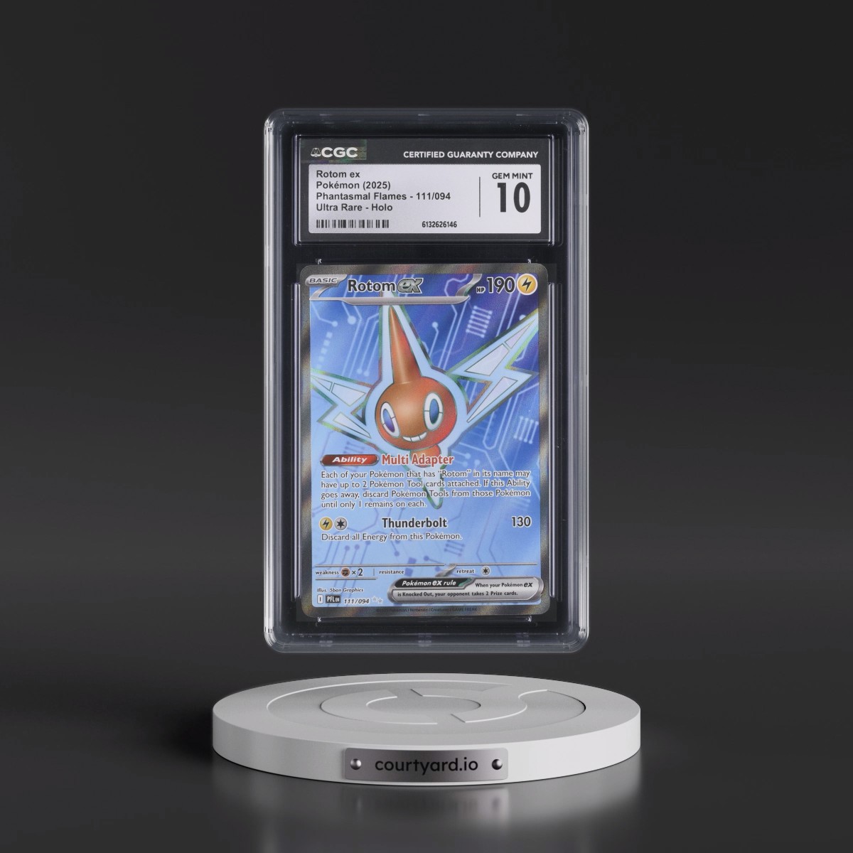 2025 Phantasmal Flames - PFL EN #111/094 Rotom ex - Ultra Rare Holo (CGC 10 GEM MINT)