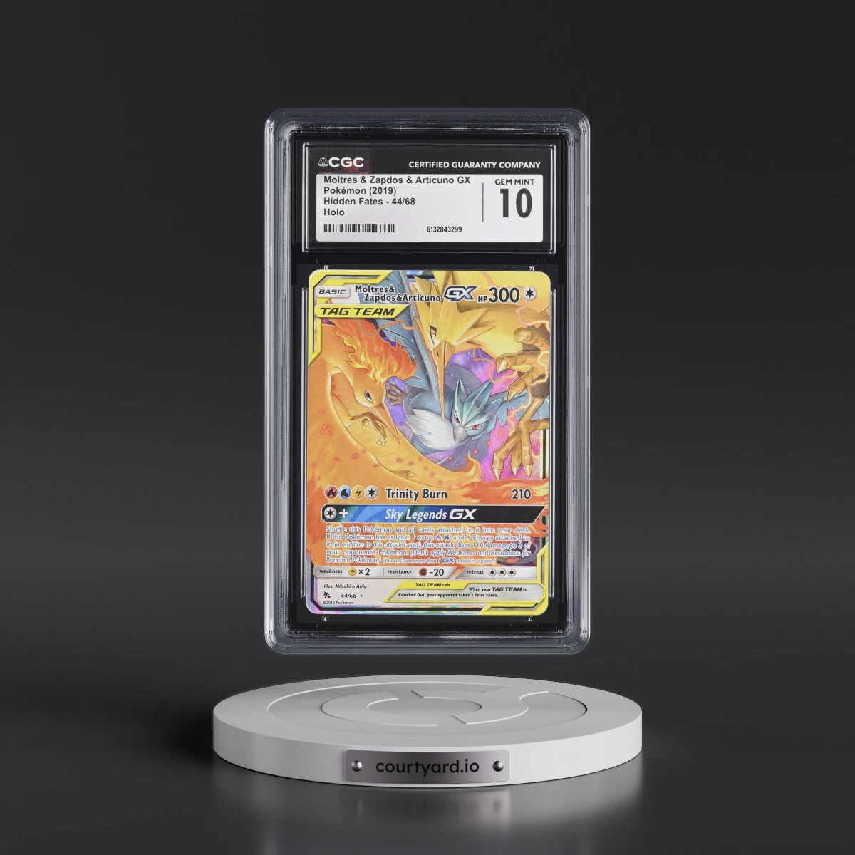 2019 Hidden Fates #44/68 Moltres & Zapdos & Articuno GX - Holo (CGC 10 GEM MINT)