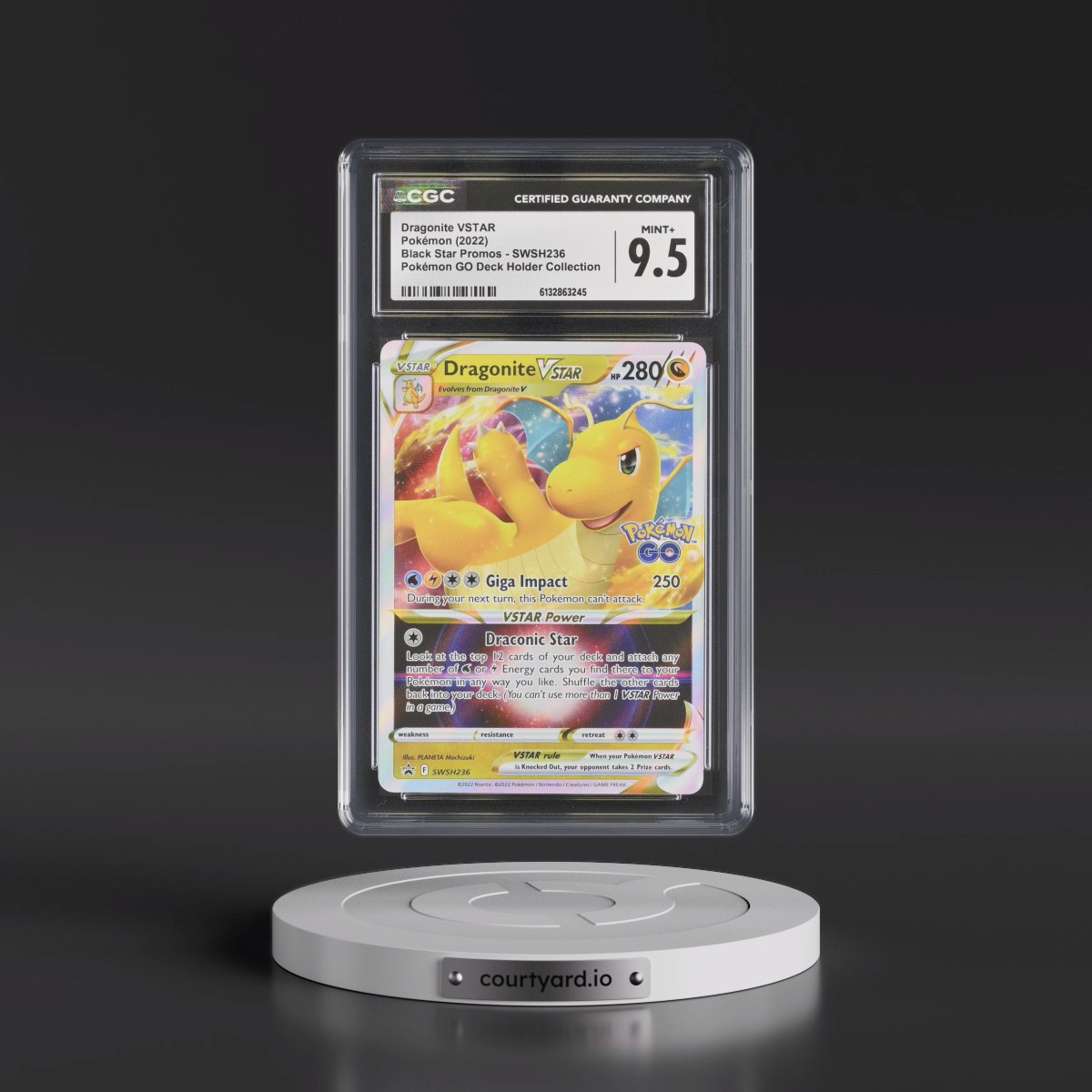 2017 Black Star Promos - Sword & Shield #SWSH236 Dragonite VSTAR - Pokémon GO Premier Deck Holder Collection (Holo) (CGC 9.5 MINT+)