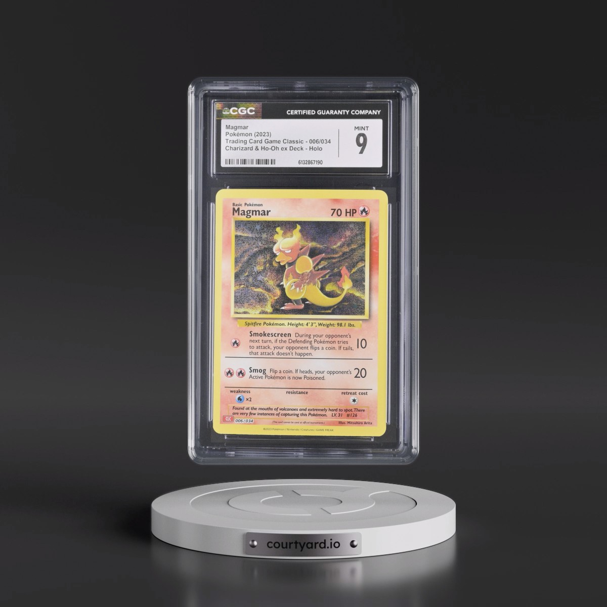 2023 Trading Card Game Classic - CLV, CLC, CLB #006/034 Magmar - Charizard & Ho-Oh ex Deck - CLC Holo (CGC 9 MINT)