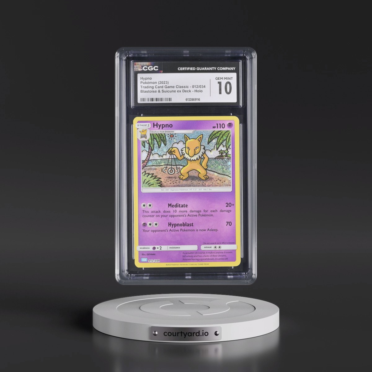 2023 Trading Card Game Classic - CLV, CLC, CLB #012/034 Hypno - Blastoise & Suicune ex Deck - CLB Holo (CGC 10 GEM MINT)