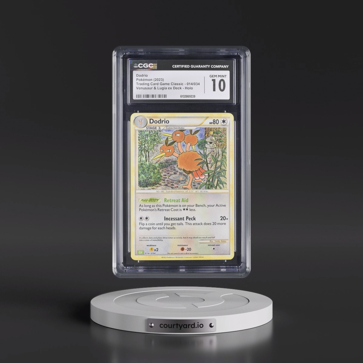 2023 Trading Card Game Classic - CLV, CLC, CLB #014/034 Dodrio - Venusaur & Lugia ex Deck - CLV Holo (CGC 10 GEM MINT)