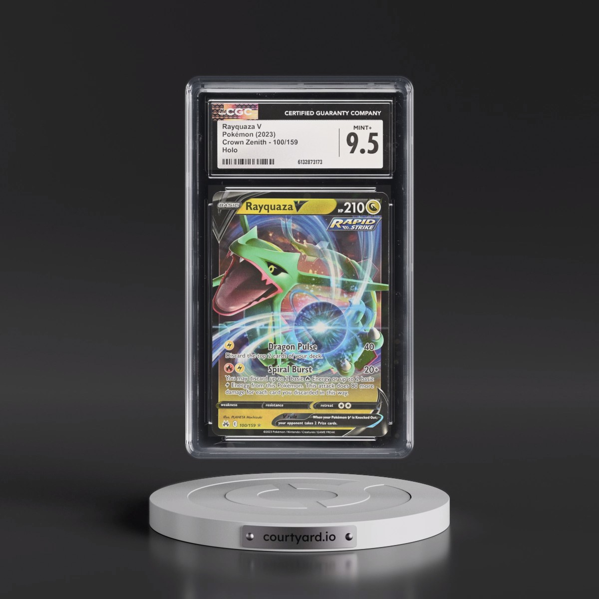 2023 Crown Zenith #100/159 Rayquaza V - Holo (CGC 9.5 MINT+)