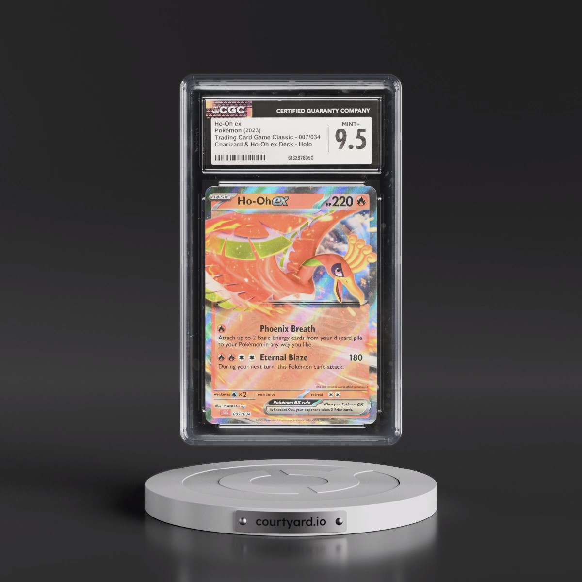 2023 Trading Card Game Classic - CLV, CLC, CLB #007/034 Ho-Oh ex - Charizard & Ho-Oh ex Deck - CLC Holo (CGC 9.5 MINT+)