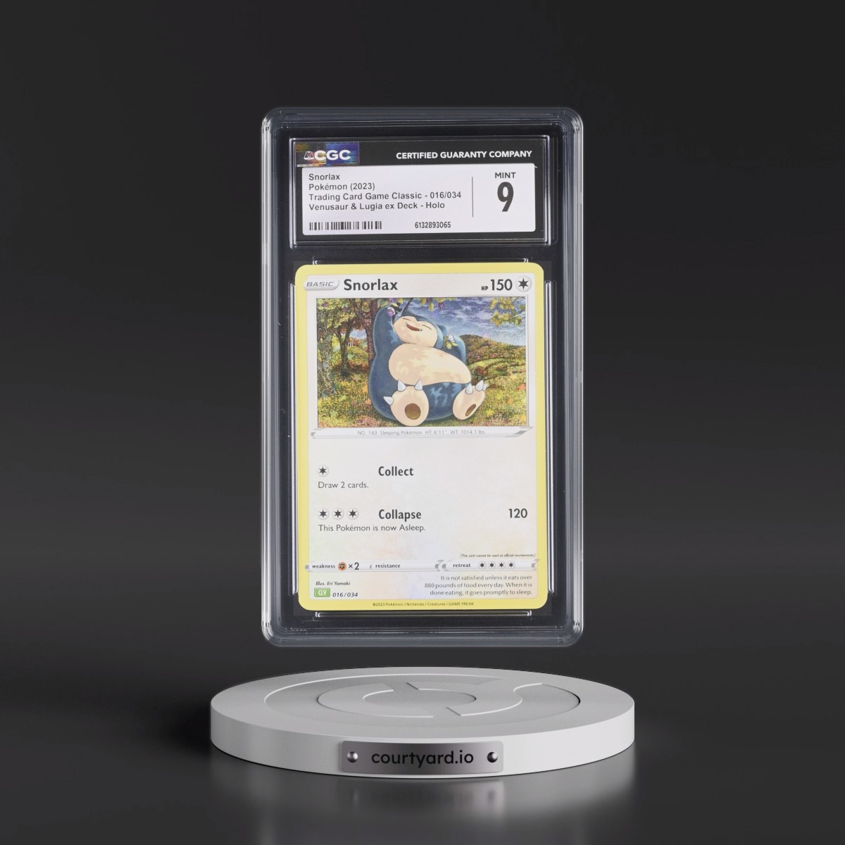 2023 Trading Card Game Classic - CLV, CLC, CLB #016/034 Snorlax - Venusaur & Lugia ex Deck - CLV Holo (CGC 9 MINT)