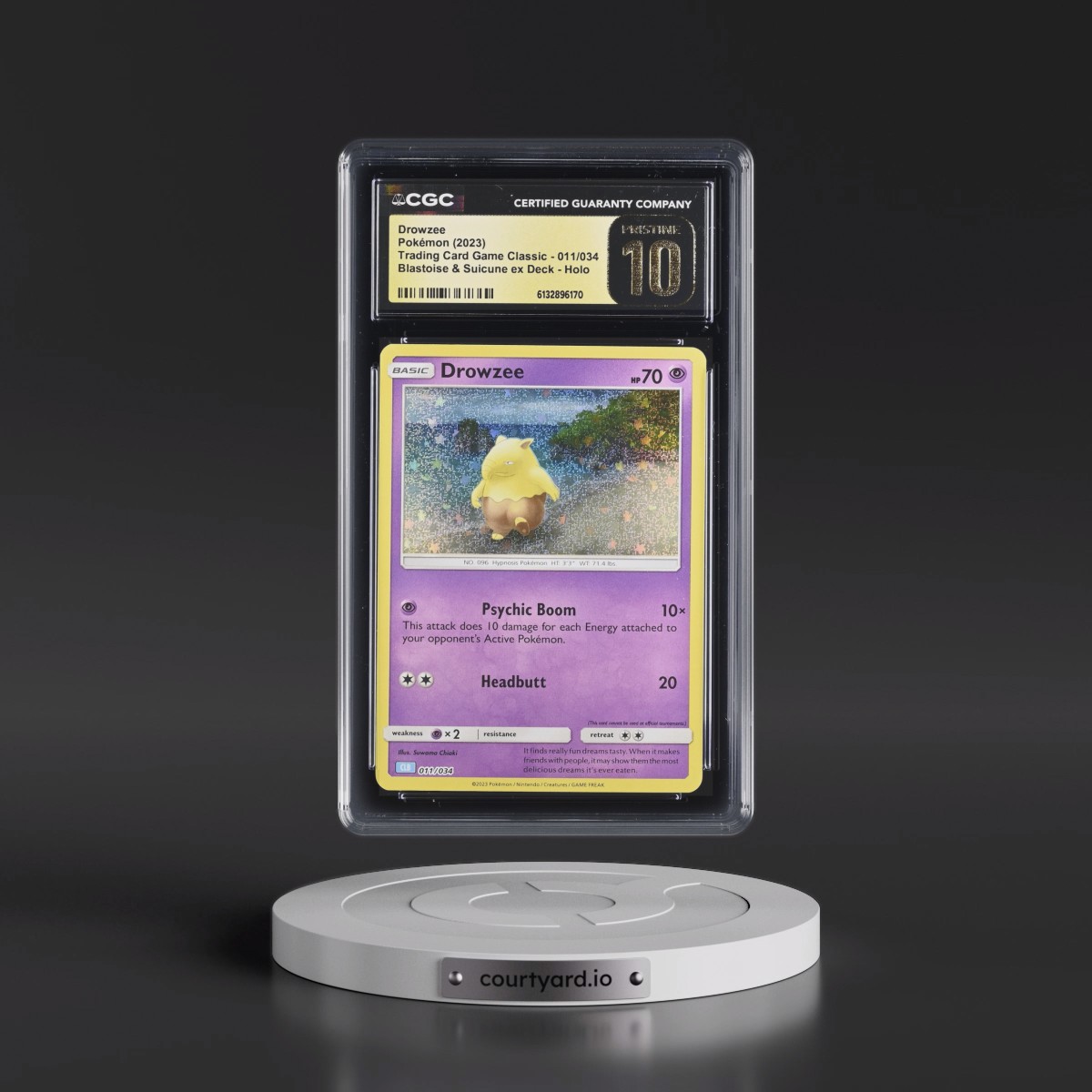 2023 Trading Card Game Classic - CLV, CLC, CLB #011/034 Drowzee - Blastoise & Suicune ex Deck - CLB Holo (CGC 10 PRISTINE)