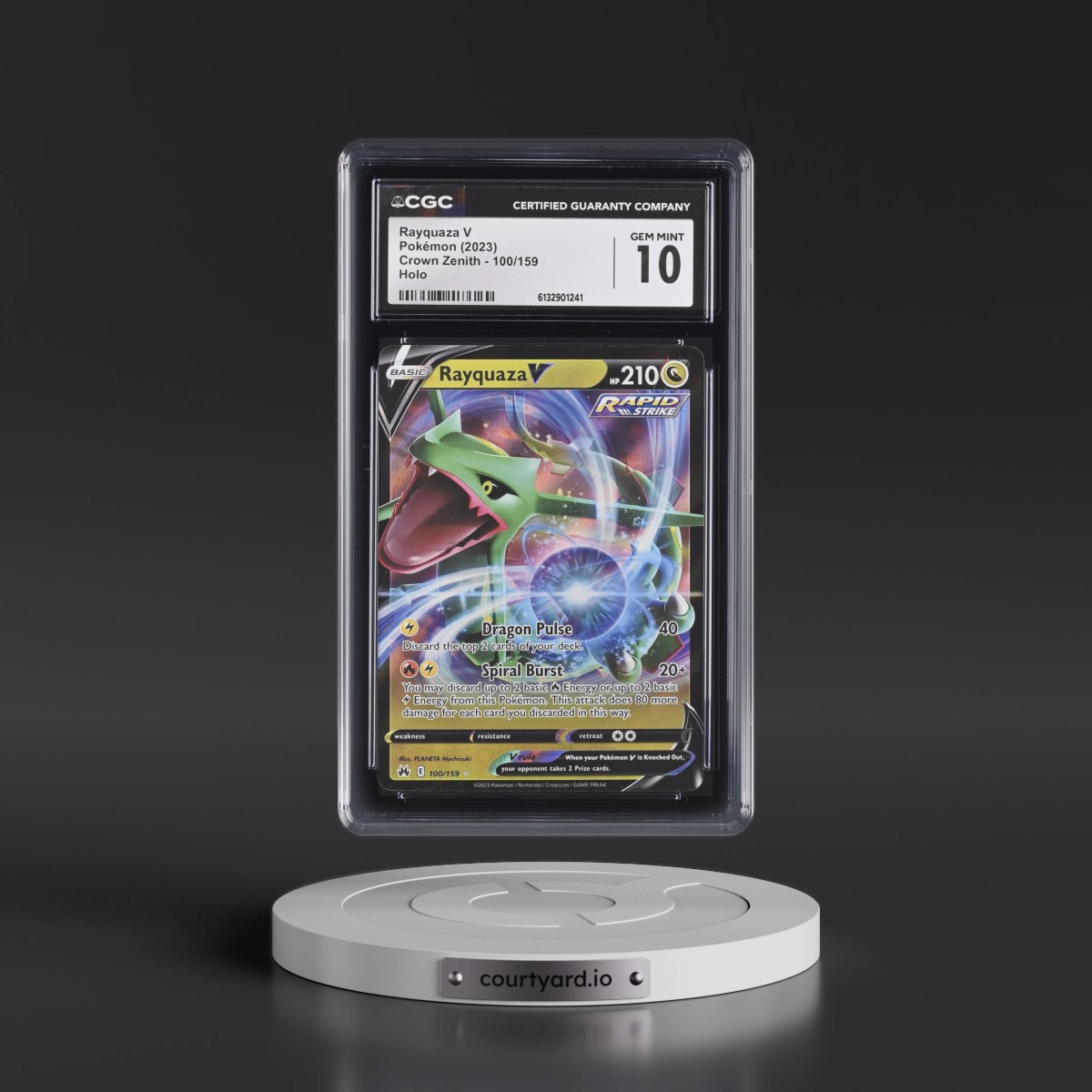2023 Crown Zenith #100/159 Rayquaza V - Holo (CGC 10 GEM MINT)
