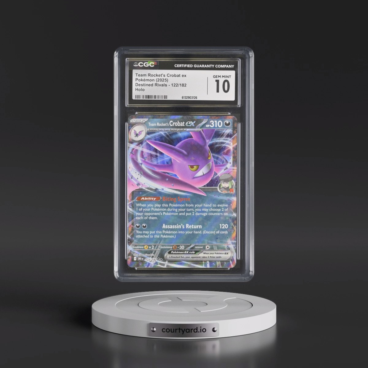 2025 Destined Rivals - DRI EN #122/182 Team Rocket's Crobat ex - Holo (CGC 10 GEM MINT)