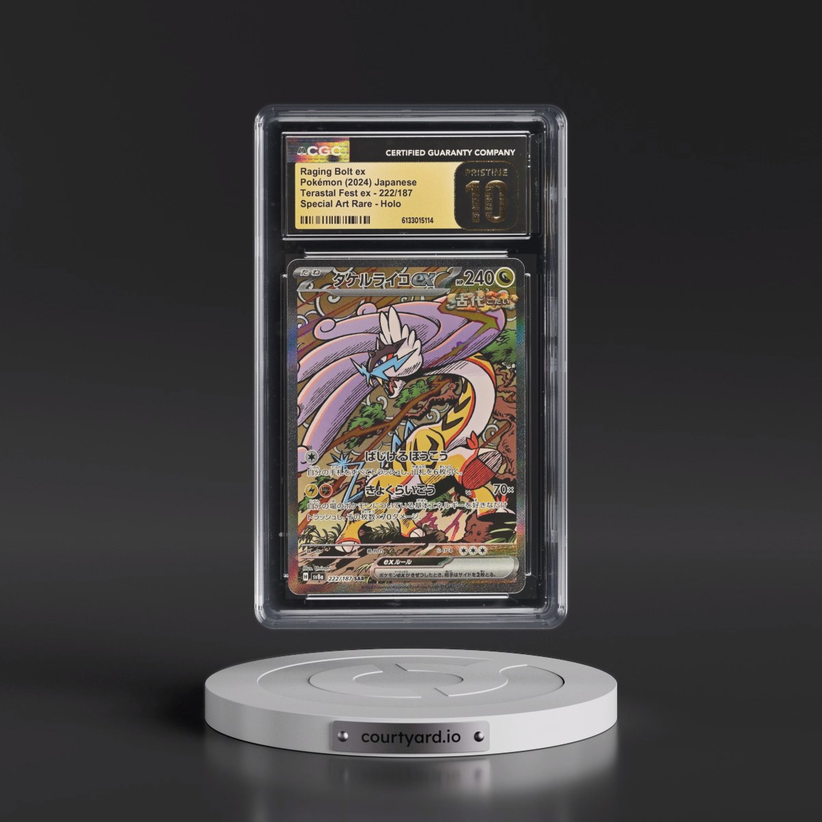 2024 High Class Pack: Terastal Fest ex - sv8a #222/187 Raging Bolt ex - Special Art Rare Holo (CGC 10 PRISTINE)