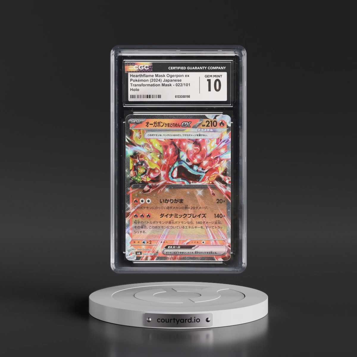 2024 Transformation Mask Hearthflame Mask Ogerpon ex - Holo #022/101 CGC 10
