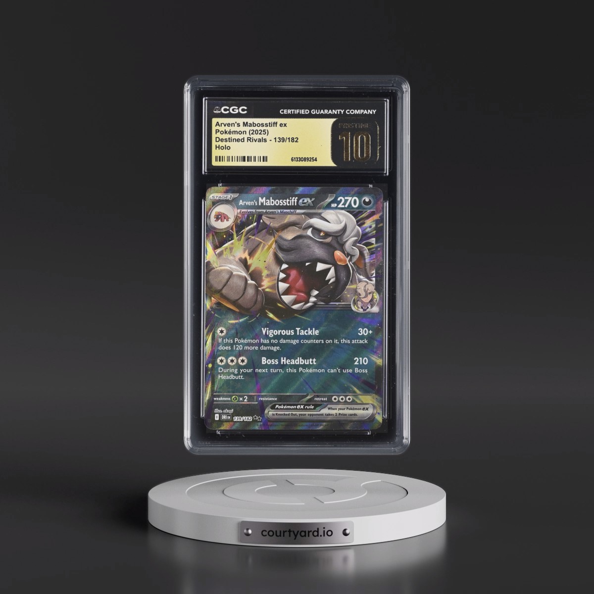 2025 Destined Rivals - DRI EN #139/182 Arven's Mabosstiff ex - Holo (CGC 10 PRISTINE)