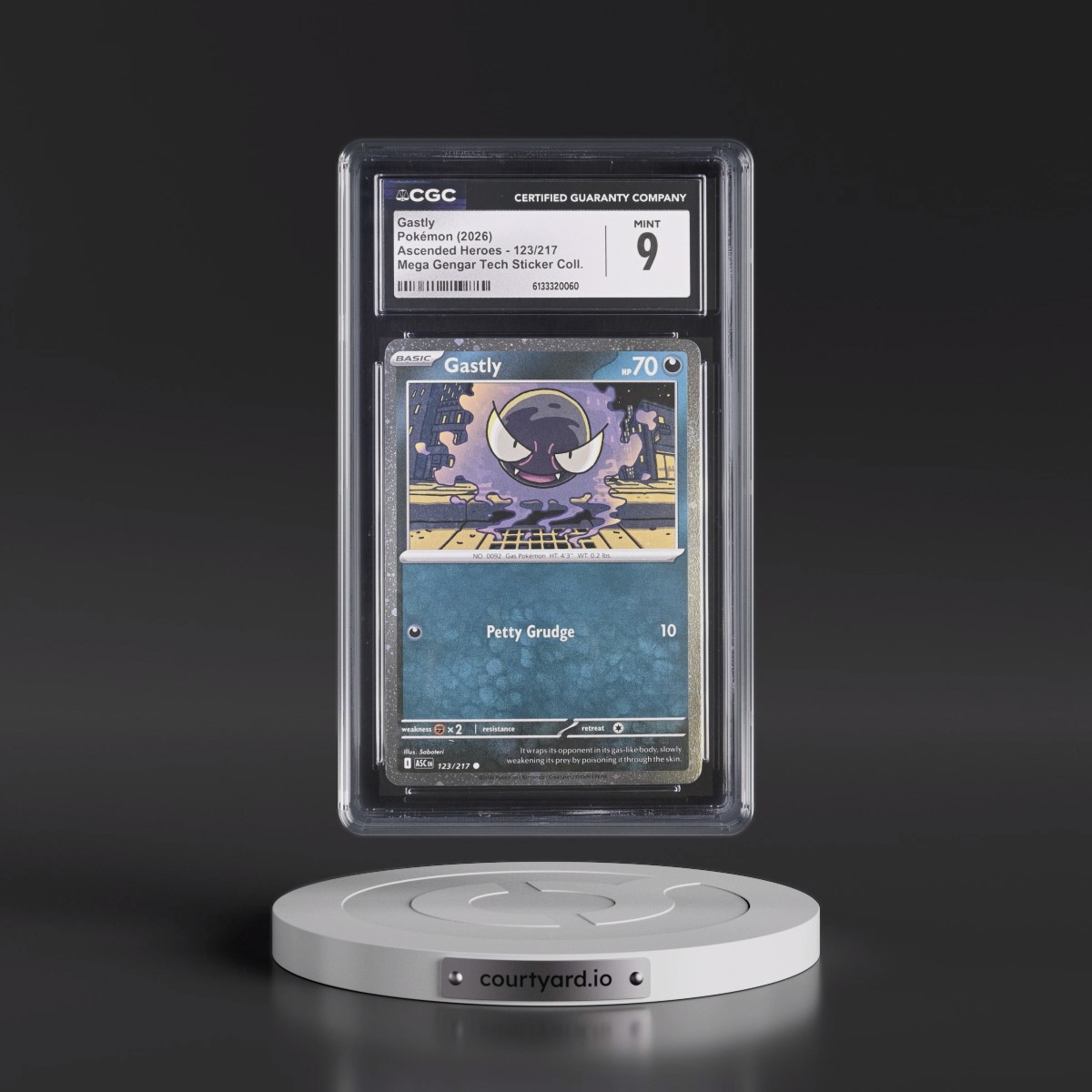 2026 Ascended Heroes - ASC EN #123/217 Gastly - Mega Gengar Tech Sticker Collection (Cosmos Holo) (CGC 9 MINT)