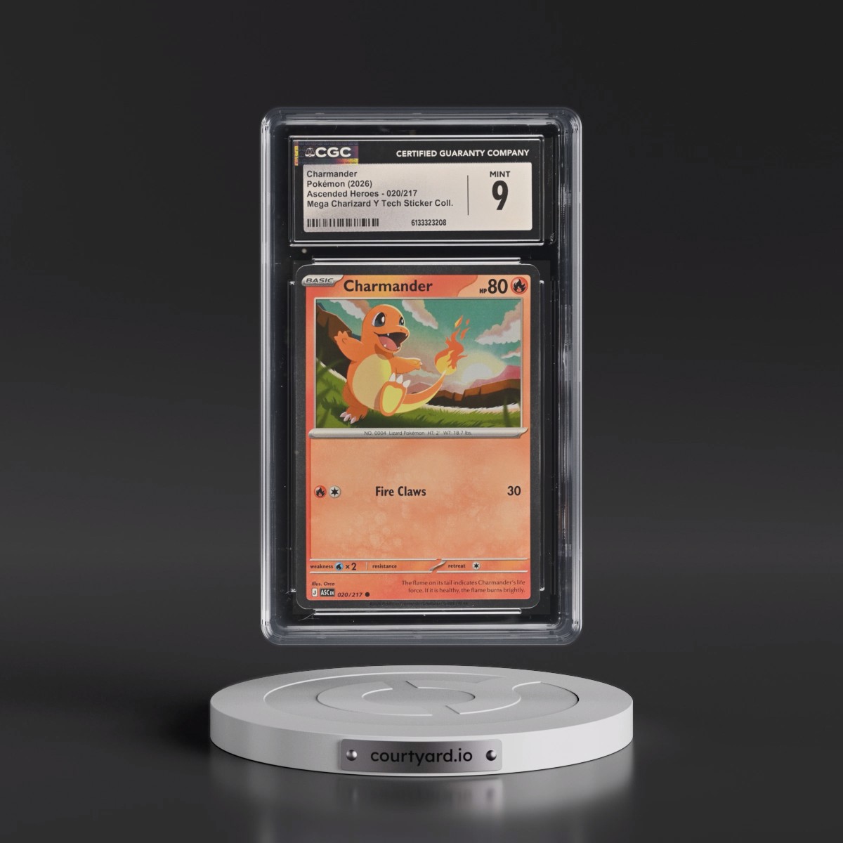 2026 Ascended Heroes - ASC EN #020/217 Charmander - Mega Charizard Y Tech Sticker Collection (Cosmos Holo) (CGC 9 MINT)