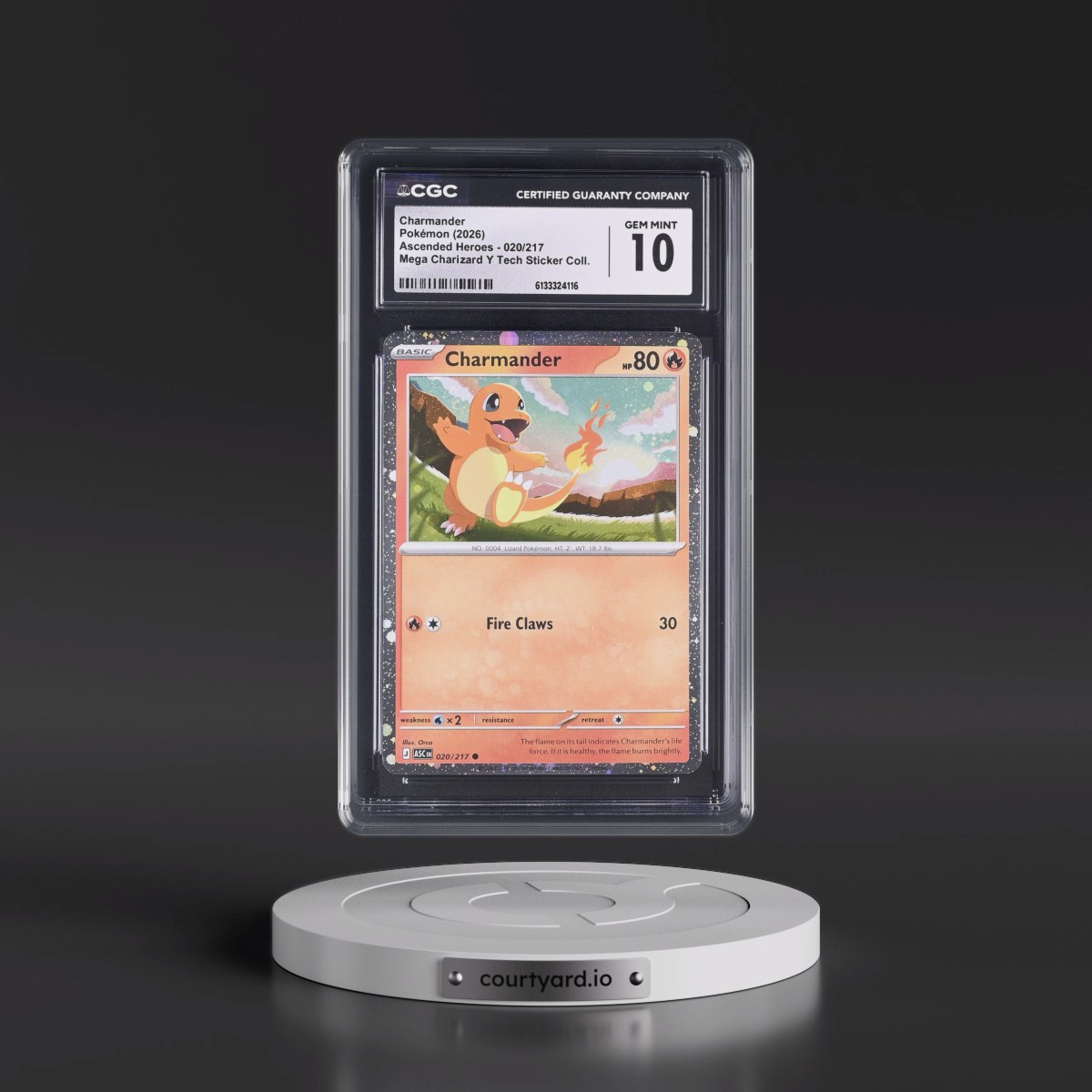 2026 Ascended Heroes - ASC EN #020/217 Charmander - Mega Charizard Y Tech Sticker Collection (Cosmos Holo) (CGC 10 GEM MINT)