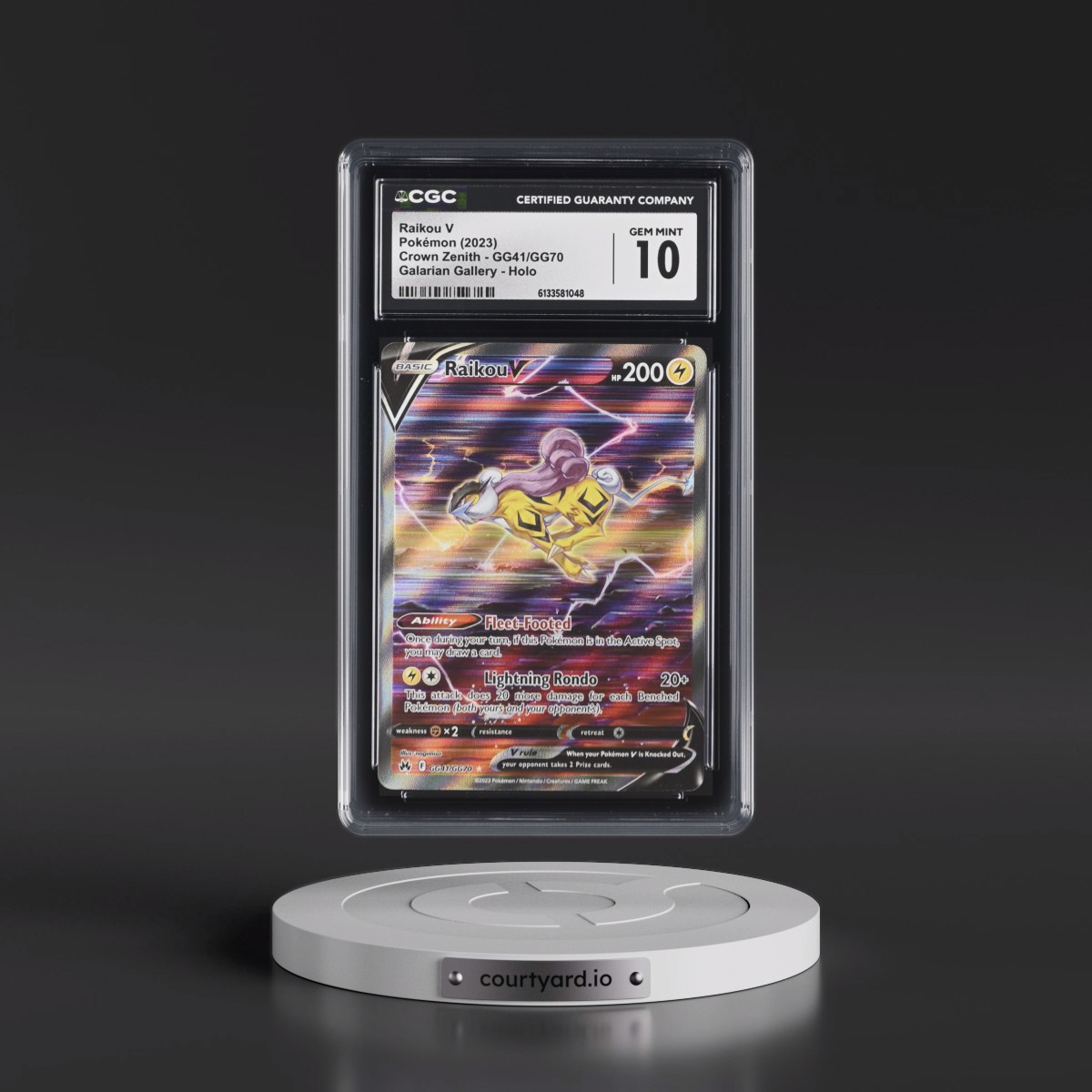 2023 Crown Zenith Raikou V - Galarian Gallery Holo #GG41/GG70 CGC 10