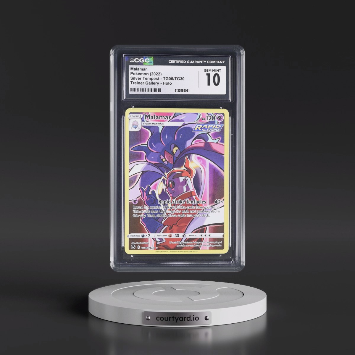 2022 Silver Tempest #TG06/TG30 Malamar - Trainer Gallery Holo (CGC 10 GEM MINT)