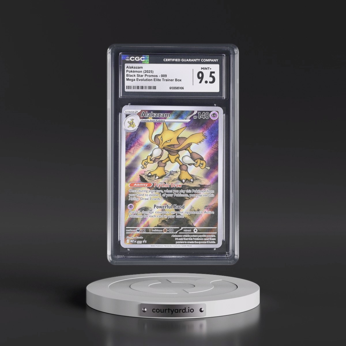 2025 Black Star Promos - Mega Evolution MEP EN #009 Alakazam - Mega Evolution Elite Trainer Box (Holo) (CGC 9.5 MINT+)
