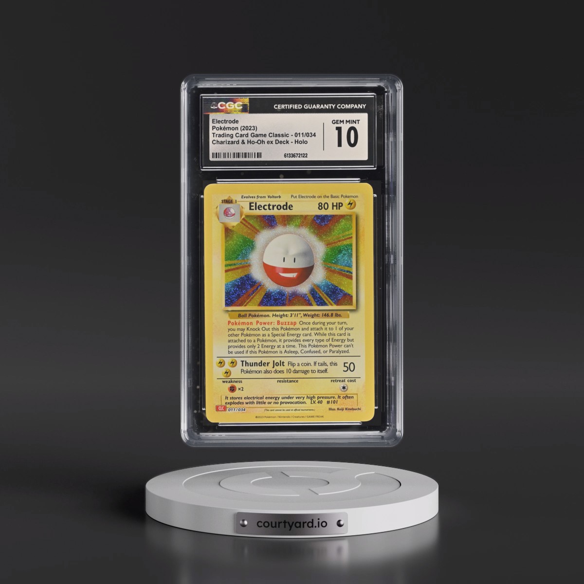 2023 Trading Card Game Classic - CLV, CLC, CLB #011/034 Electrode - Charizard & Ho-Oh ex Deck - CLC Holo (CGC 10 GEM MINT)