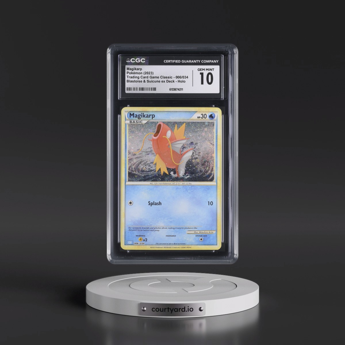 2023 Trading Card Game Classic - CLV, CLC, CLB #006/034 Magikarp - Blastoise & Suicune ex Deck - CLB Holo (CGC 10 GEM MINT)