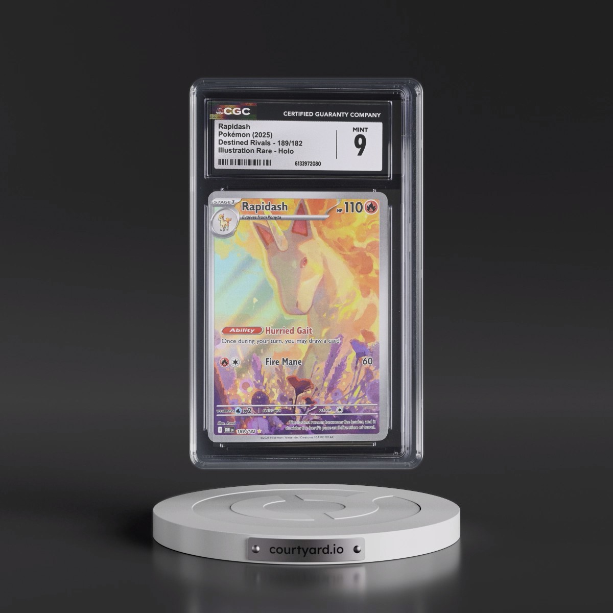 2025 Destined Rivals - DRI EN #189/182 Rapidash - Illustration Rare Holo (CGC 9 MINT)