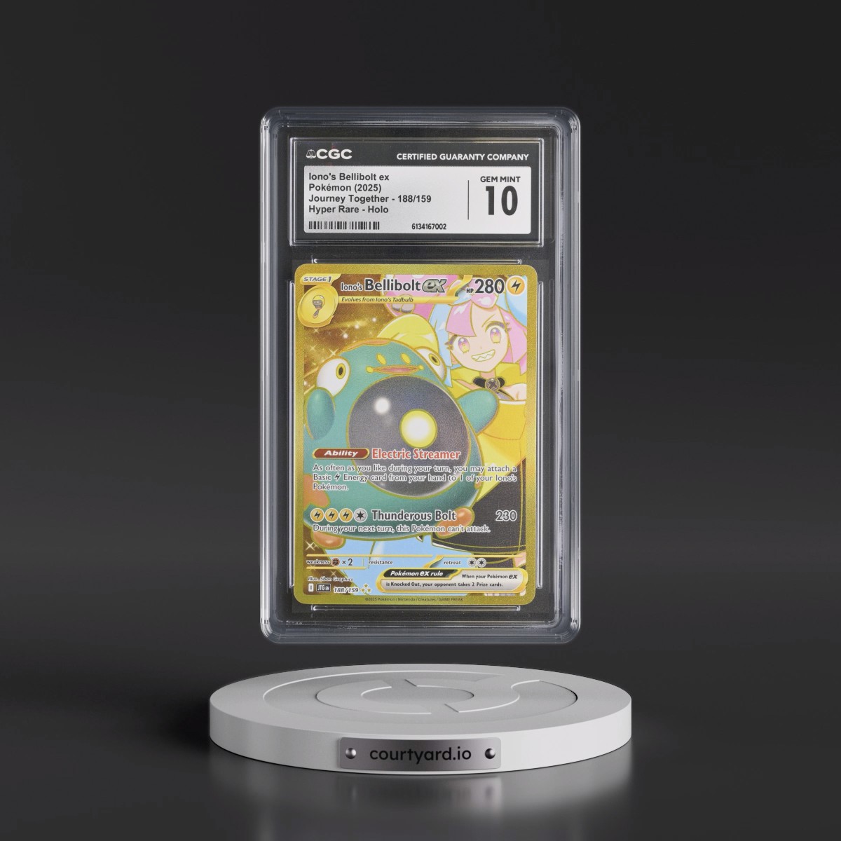 2024 Journey Together - JTG EN #188/159 Iono's Bellibolt ex - Hyper Rare Holo (CGC 10 GEM MINT)