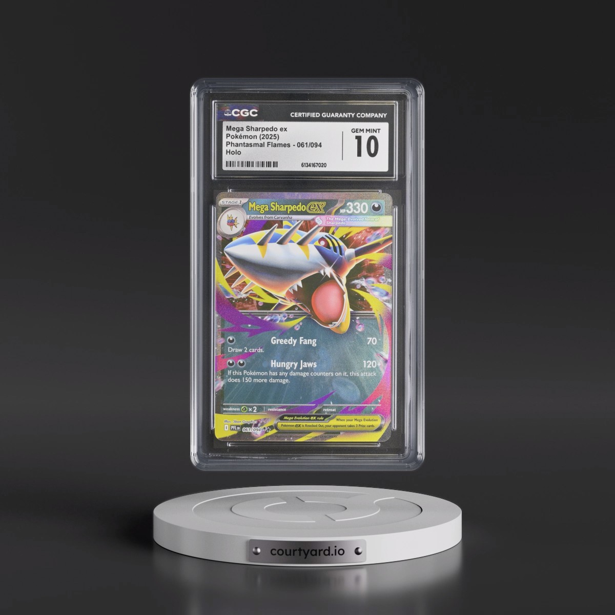 2025 Phantasmal Flames - PFL EN #061/094 Mega Sharpedo ex - Holo (CGC 10 GEM MINT)