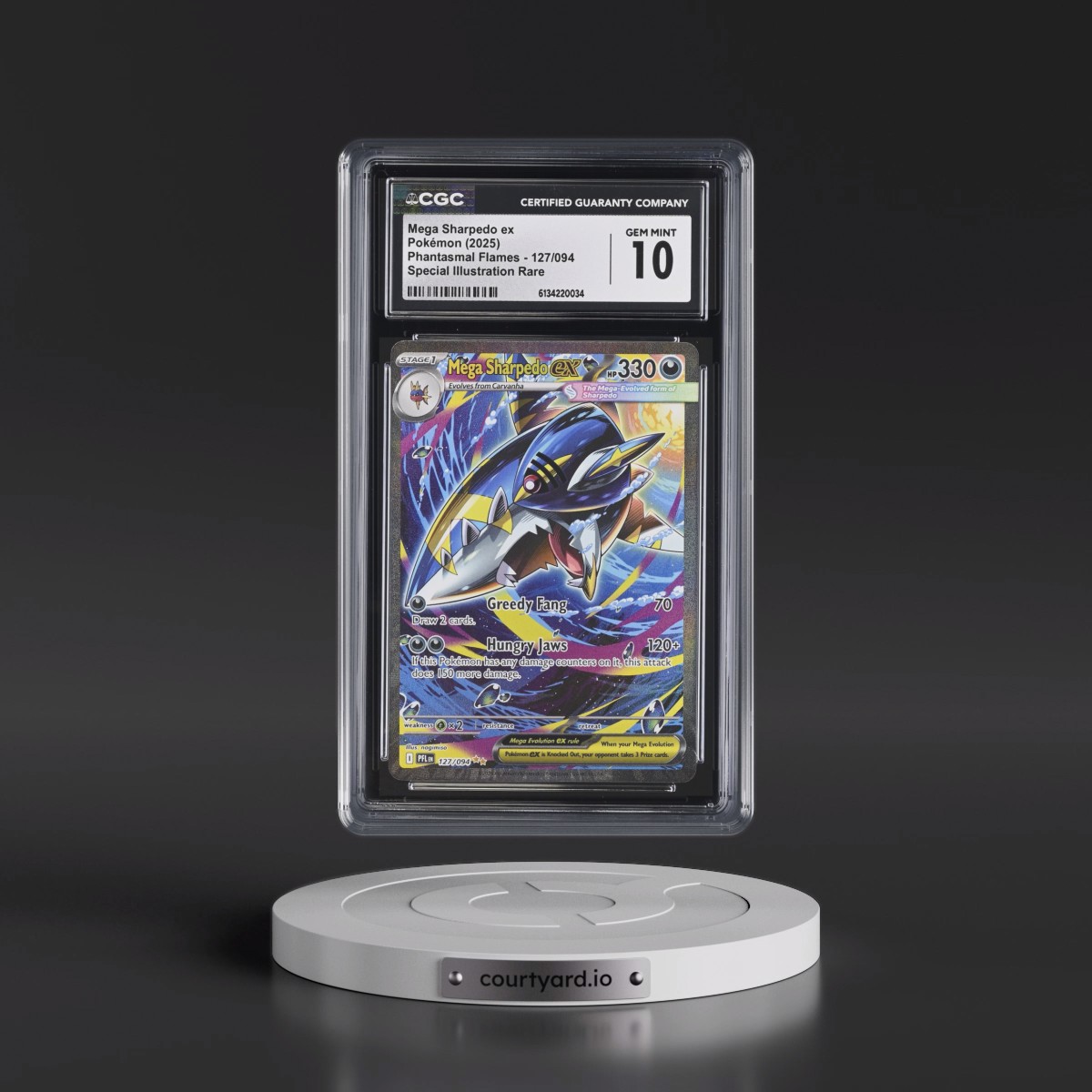 2025 Phantasmal Flames - PFL EN #127/094 Mega Sharpedo ex - Special Illustration Rare (Holo) (CGC 10 GEM MINT)