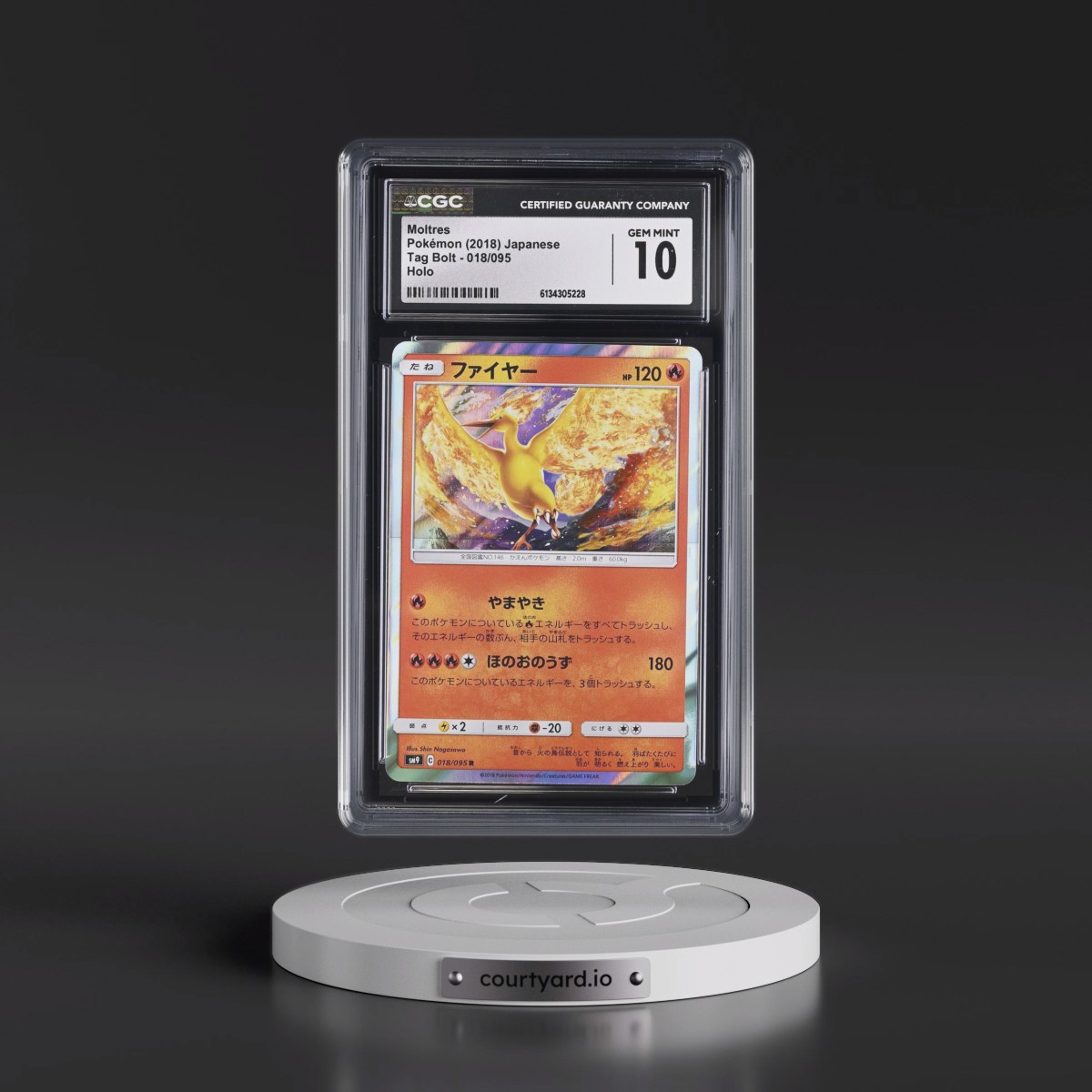 2018 Tag Bolt #018/095 Moltres - Holo (CGC 10 GEM MINT)