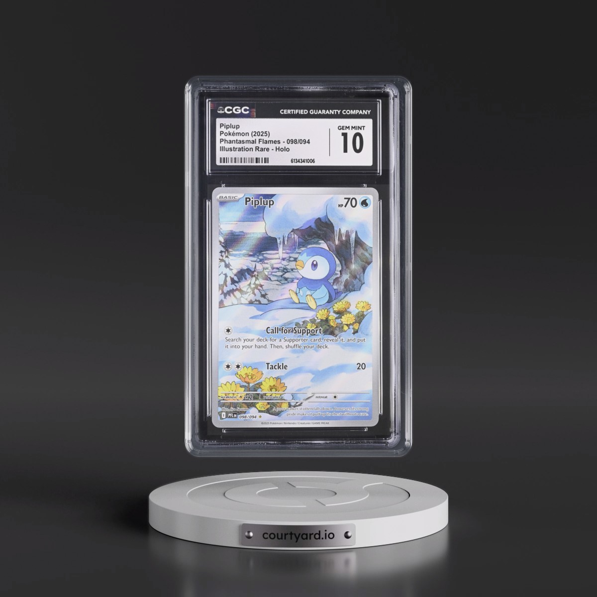 2025 Phantasmal Flames - PFL EN Piplup - Illustration Rare Holo #098/094 CGC 10
