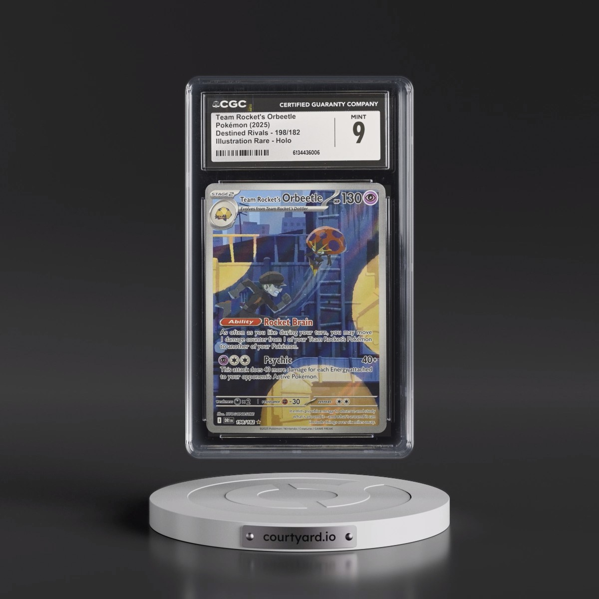 2025 Destined Rivals - DRI EN #198/182 Team Rocket's Orbeetle - Illustration Rare Holo (CGC 9 MINT)