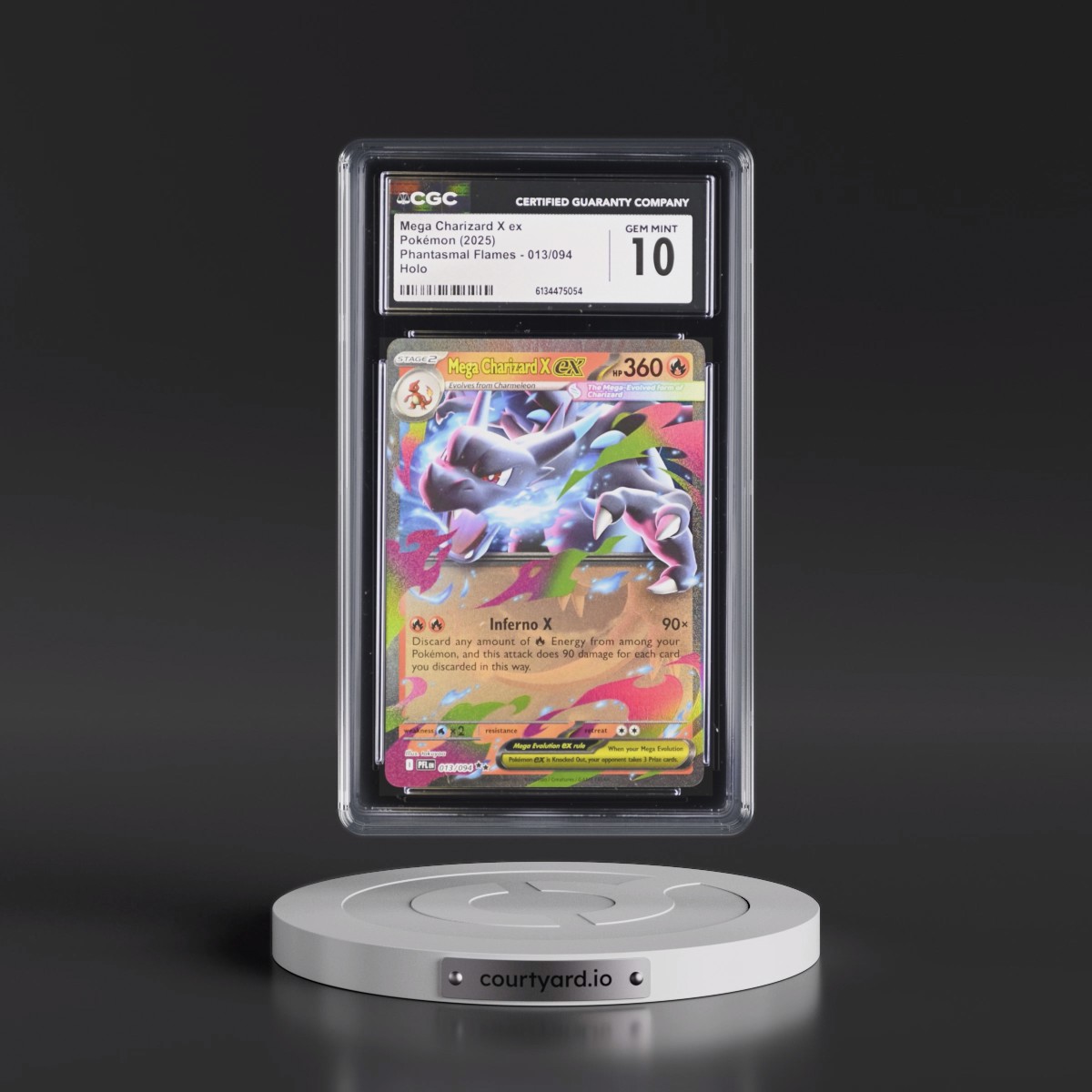 2025 Phantasmal Flames - PFL EN Mega Charizard X ex - Holo #013/094 CGC 10