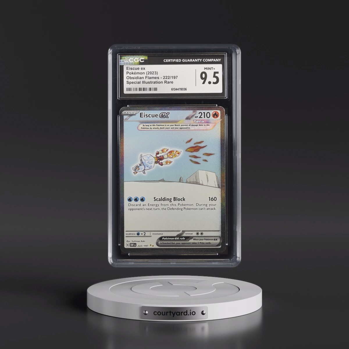 2023 Obsidian Flames - OBF EN #222/197 Eiscue ex - Special Illustration Rare (Holo) (CGC 9.5 MINT+)