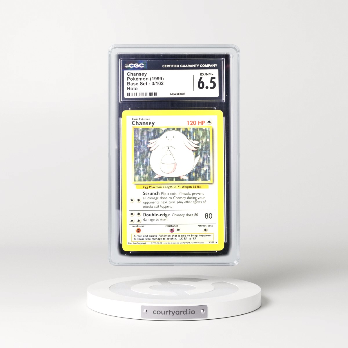 1999 Base Set #3/102 Chansey - Holo (CGC 6.5 EX-NM+)