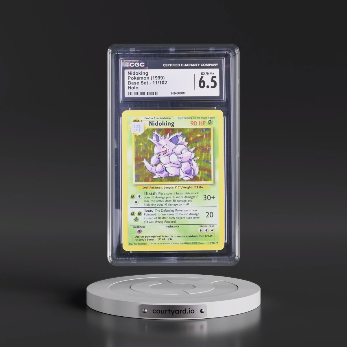 1999 Base Set #11/102 Nidoking - Holo (CGC 6.5 EX-NM+)