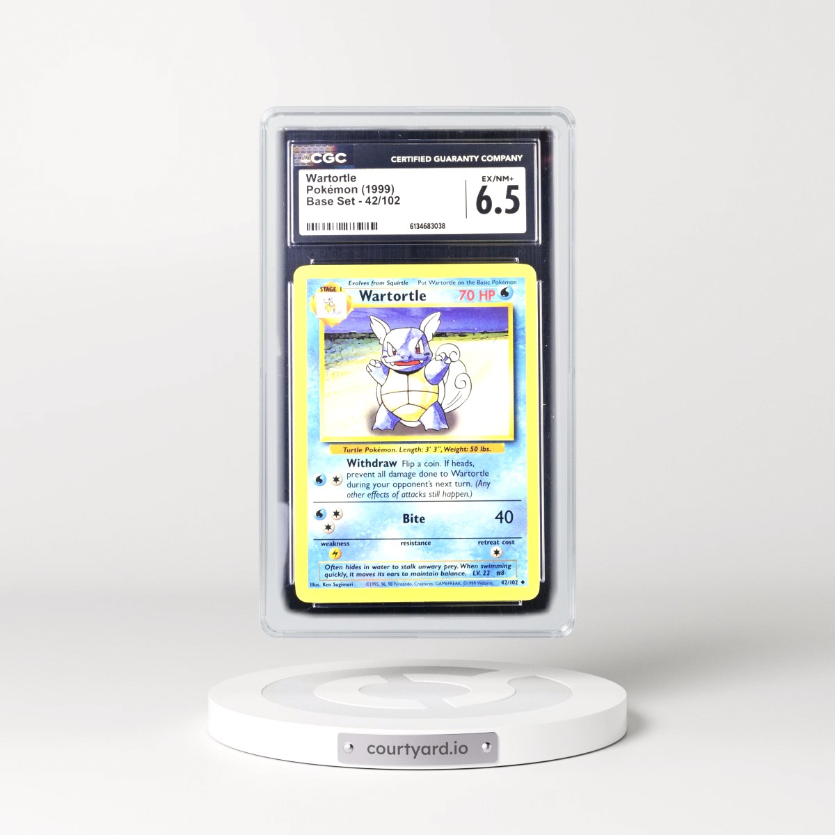 1999 Base Set #42/102 Wartortle (CGC 6.5 EX-NM+)