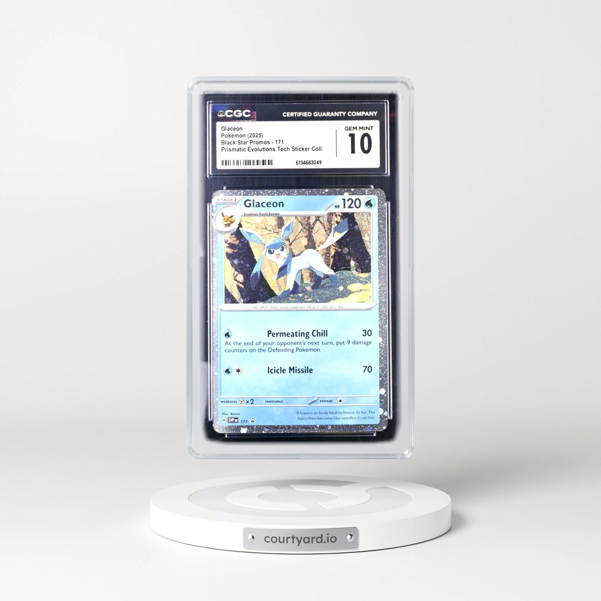 2023 Black Star Promos - Scarlet & Violet SVP EN #171 Glaceon - Prismatic Evolutions Tech Sticker Collection (Cosmos Holo) (CGC 10 GEM MINT)
