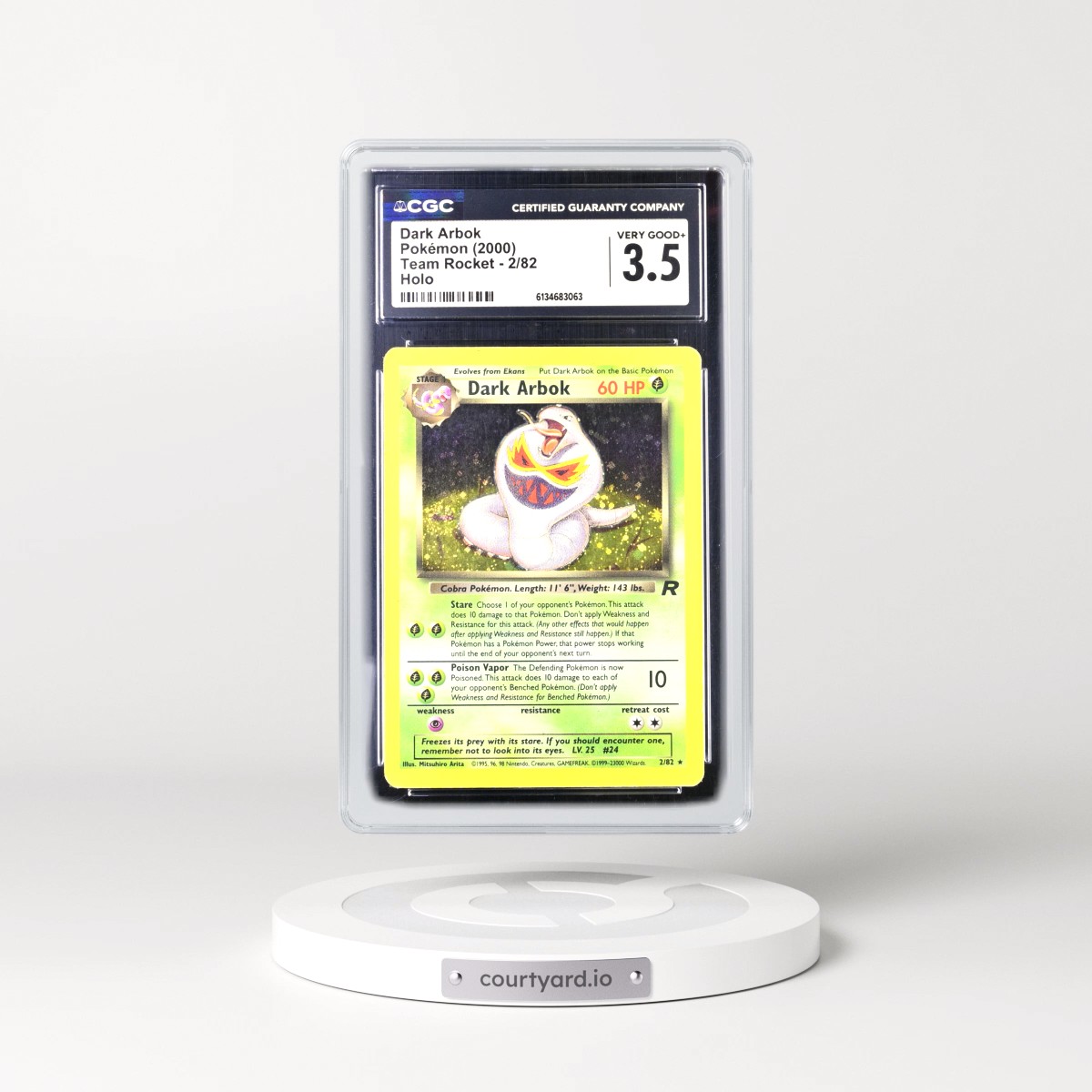 1999 Team Rocket #2/82 Dark Arbok - Holo (CGC 3.5 VG+)