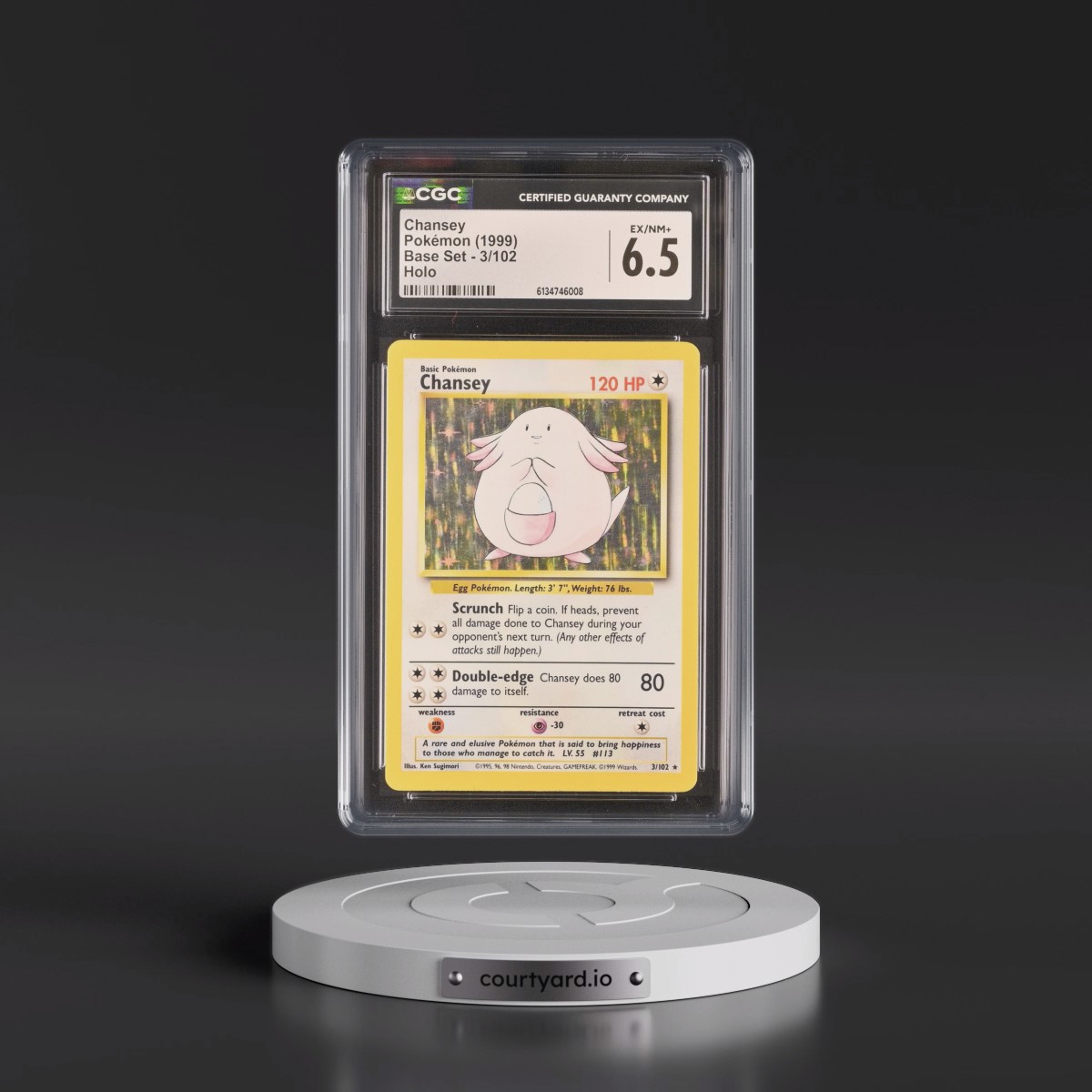 1999 Base Set #3/102 Chansey - Holo (CGC 6.5 EX-NM+)